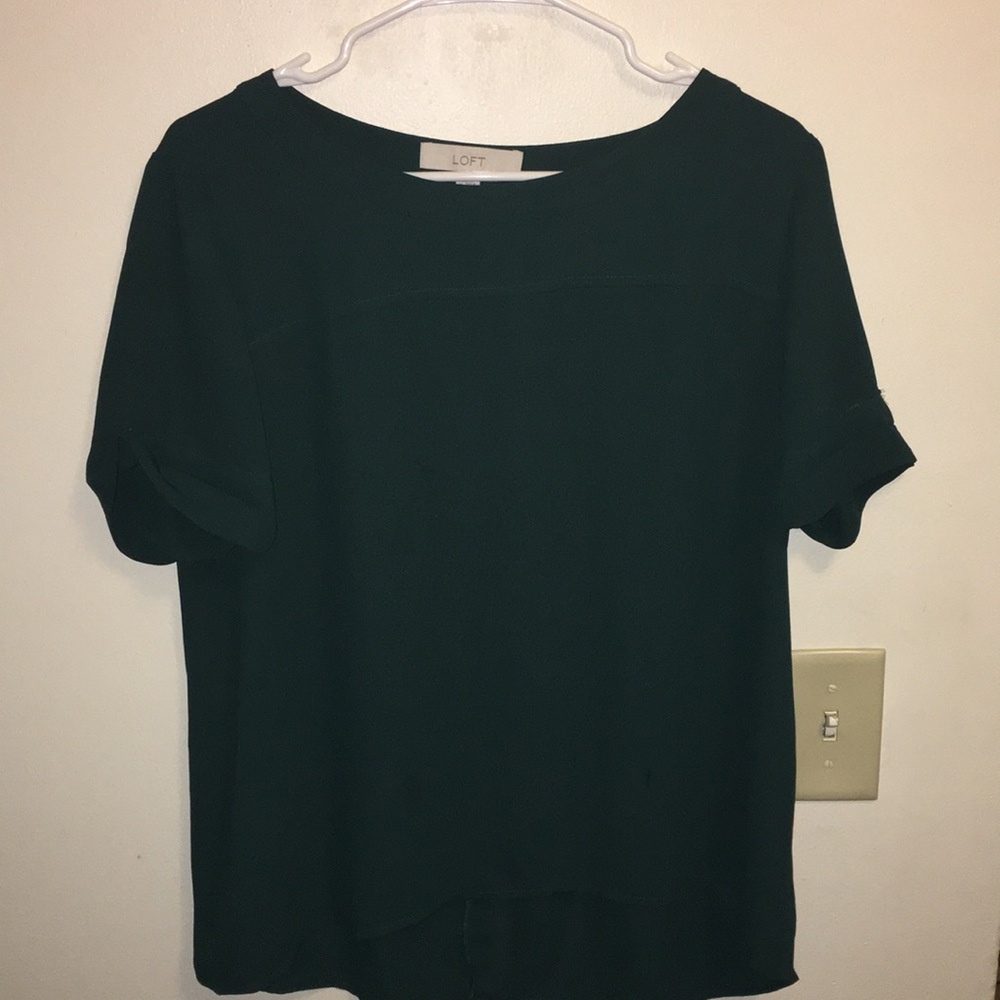 Green short sleeve blouse